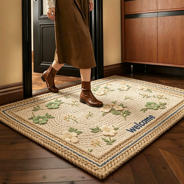 Floral Patterned Cotton Bath Mat Kalsten