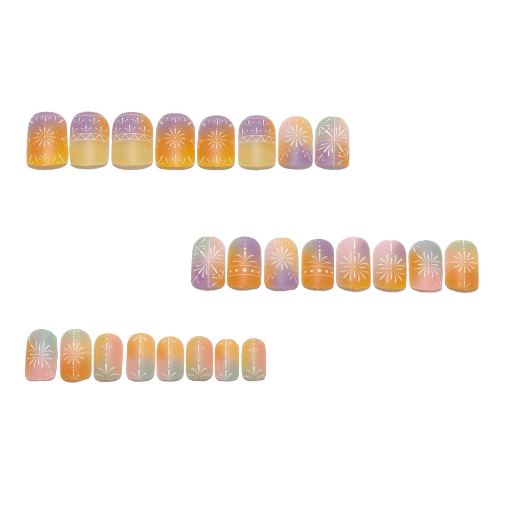Artificial nails with elegant gradient and delicate pattern Kalsten