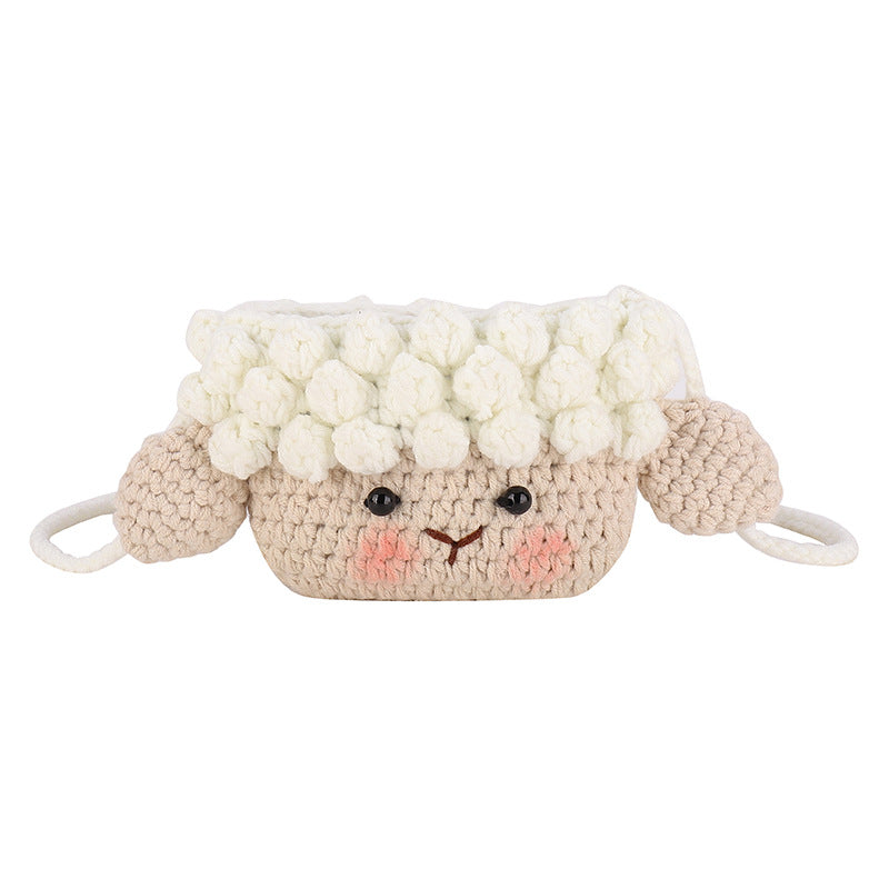 Cute Animal-Themed Crochet Crossbody Bag