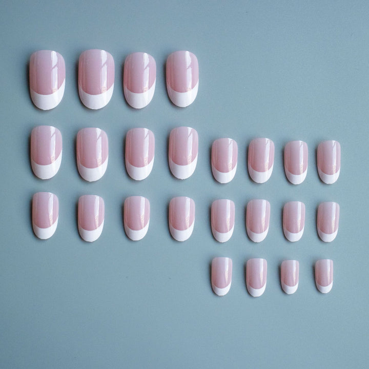 Elegant French Tip Acrylic Nail Art Set
