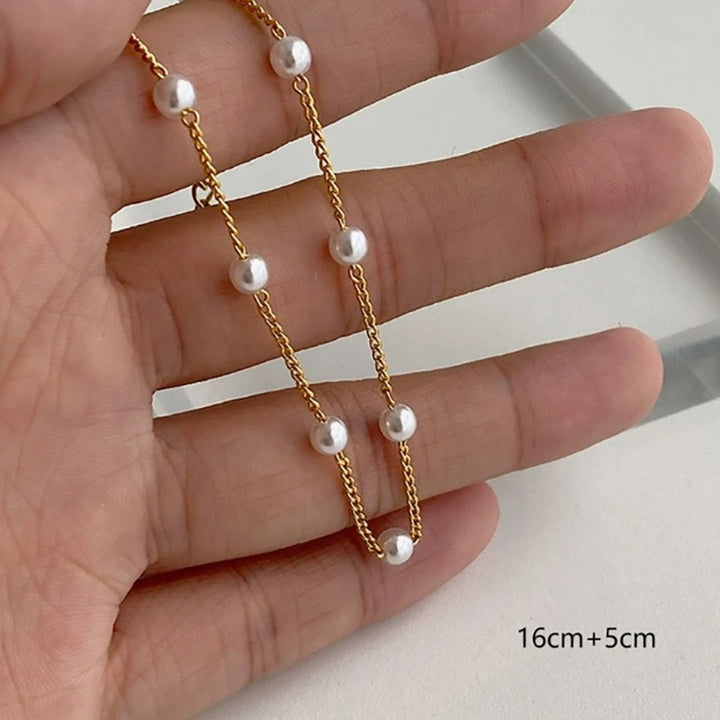 Elegant Pearl Accent Chain Bracelet Kalsten