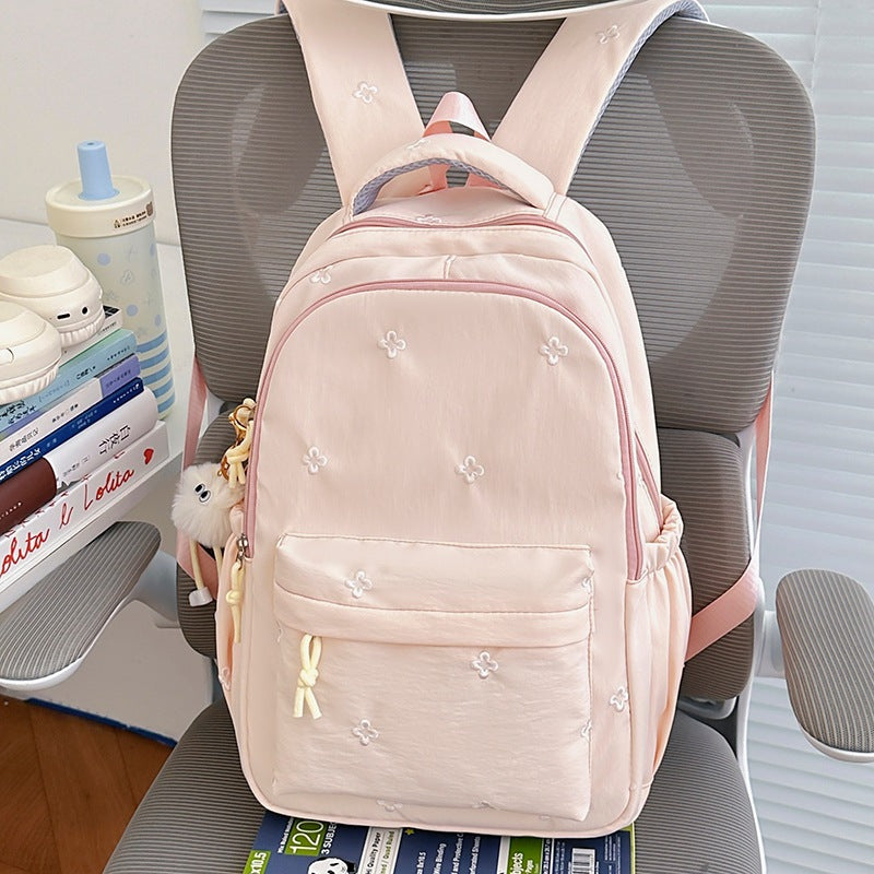 Embroidered Floral Patterned School Backpack Kalsten