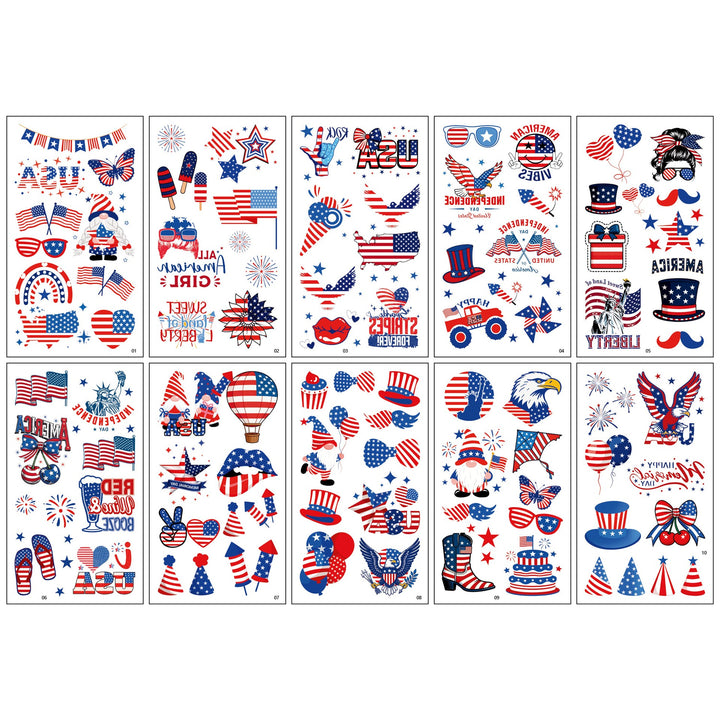 Unisex nan patriotic multiple sticker sheets with USA symbols and self-adhesive vinyl Kalsten