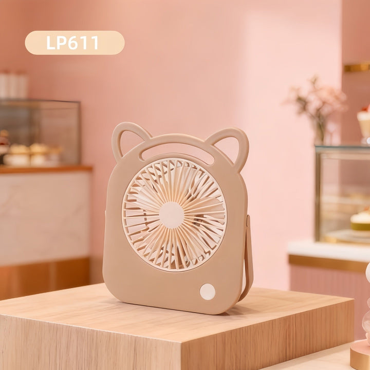 Ladies Portable Mini Table Fan with Cute Character Design Kalsten