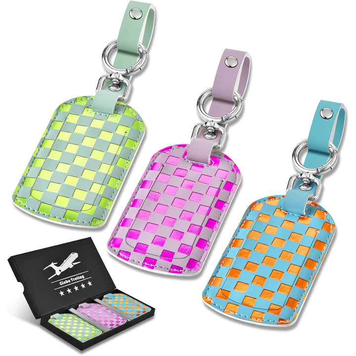 holographic woven luggage and passport ID tag with detachable keyring strap Kalsten