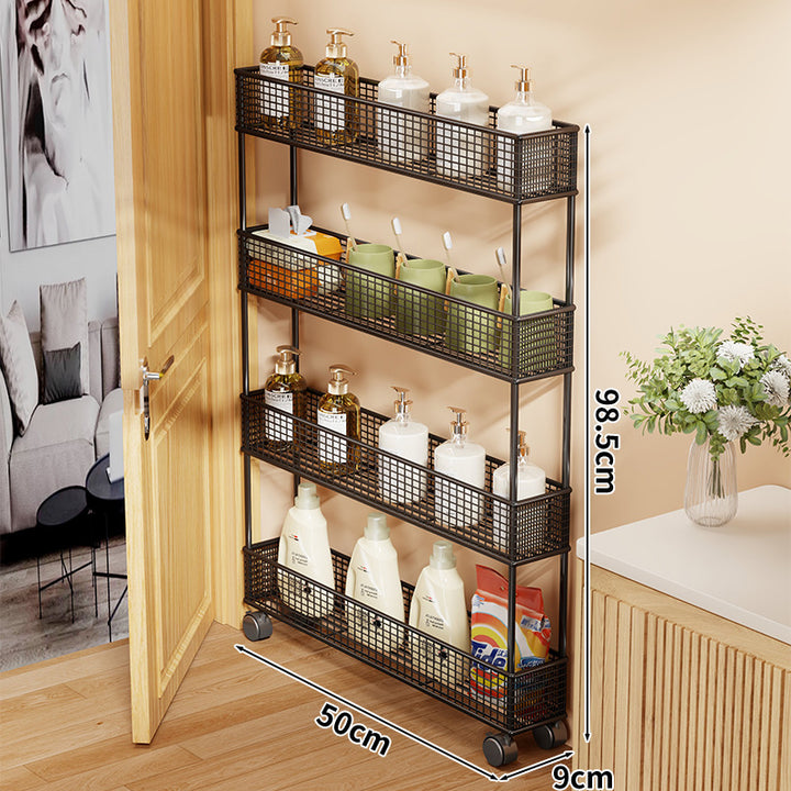 Slim Overdoor Three-Tier Wire Mesh Storage Organizer