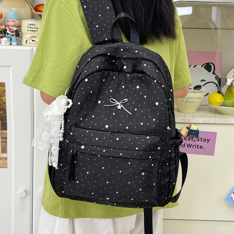 Stylish Sparkling Bow-Embellished Backpack Kalsten