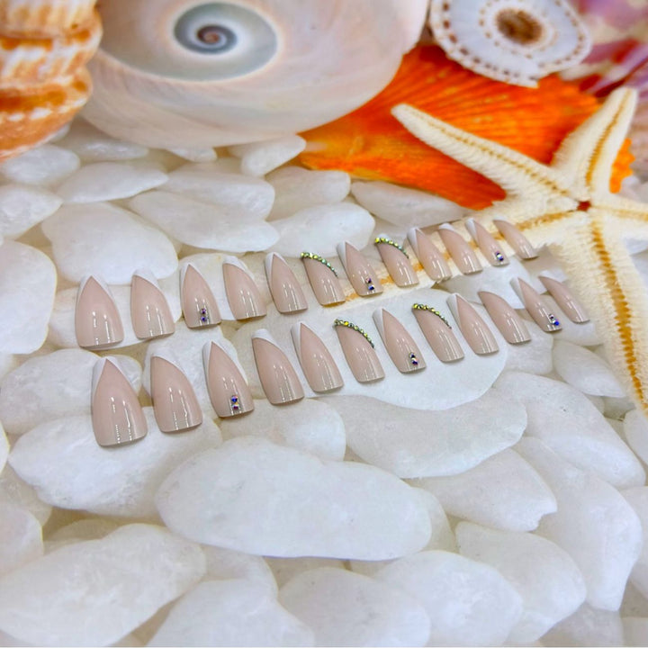 Elegant Stiletto Nail Art Kit with Rhinestone Accents