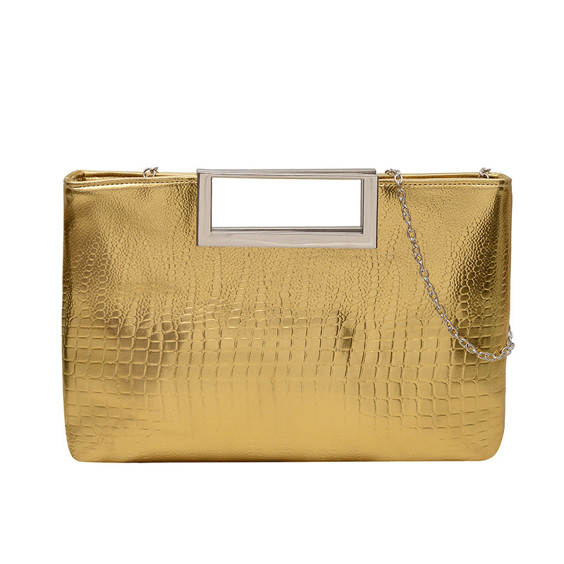 Elegant Croc-Embossed Evening Clutch