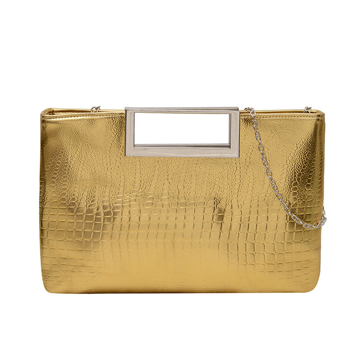 Elegant Croc-Embossed Evening Clutch