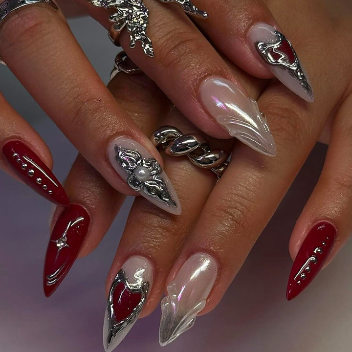 Elaborate Decorative Press-On Nail Extensions Kalsten