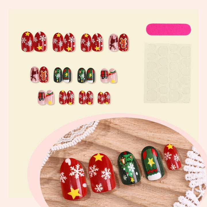 Artificial nail set with Christmas motifs and festive designs Kalsten
