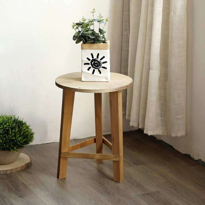 Rustic side table made of solid wood Kalsten