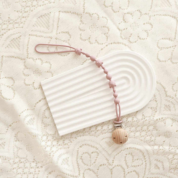 Silicone Beaded Pacifier Clip with Safety Lock