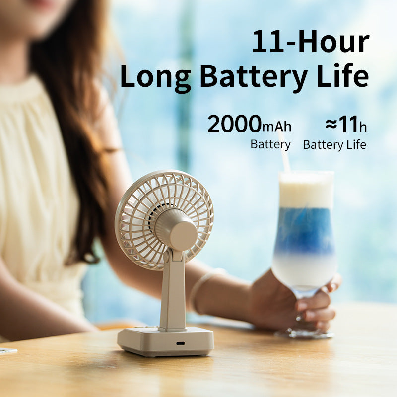 Unisex nan portable rechargeable ergonomic desk fan with adjustable tilt and multi-speed controls Kalsten