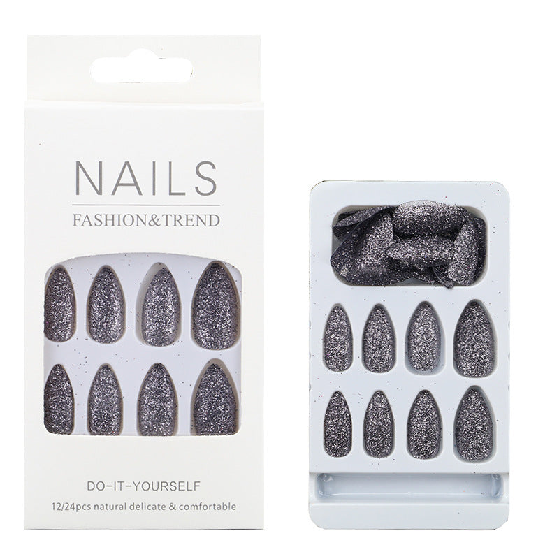 Glittering Almond-Shaped Press-On Nail Tips Kalsten