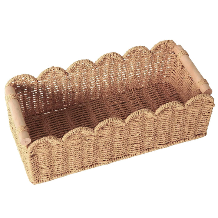 Decorative Woven Storage Basket with Scalloped Edge Kalsten 1790220477