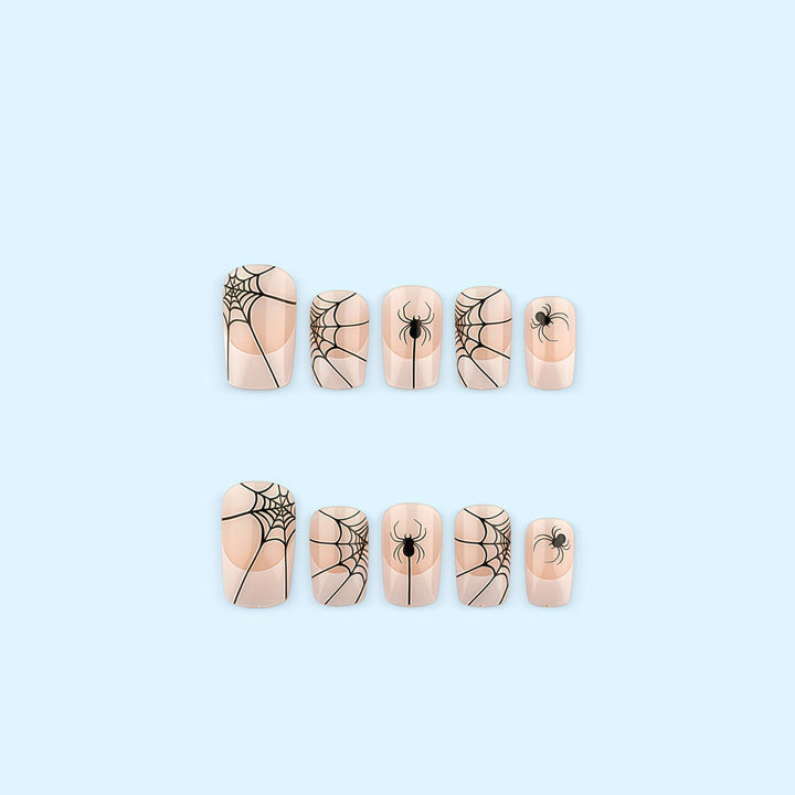 Halloween Artificial Nails with Spider and Web Design Kalsten
