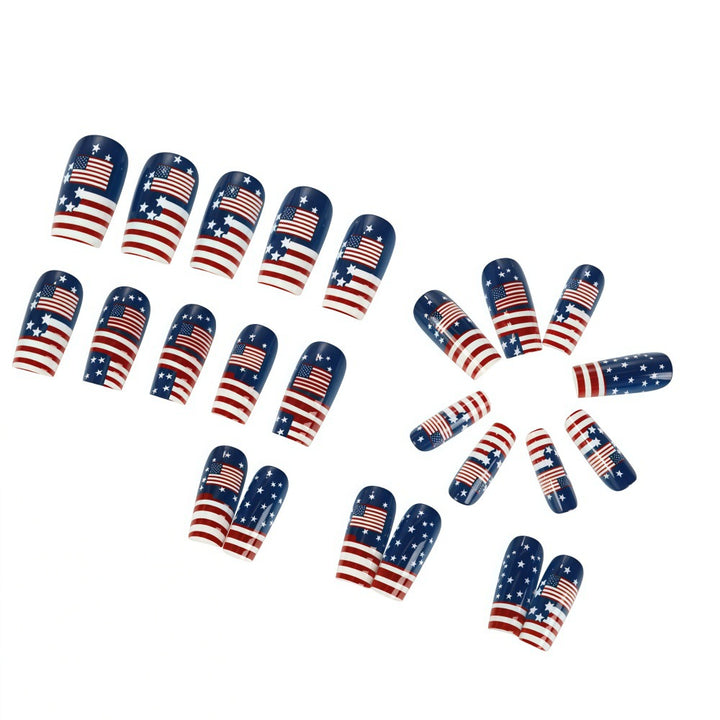 Artificial nails with patriotic flag motif Kalsten