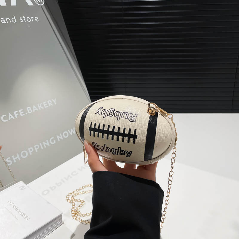 Novelty Rugby Ball Crossbody Bag