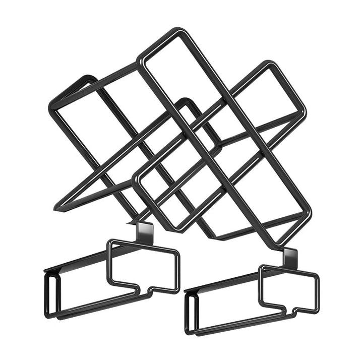 Under-Shelf Stainless Steel Double-Row Wine Glass Holder Rack
