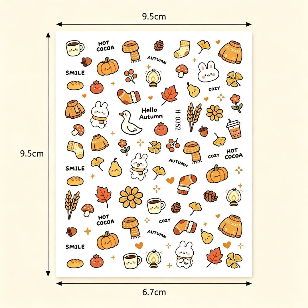 Autumn-Themed Nail Art Stickers
