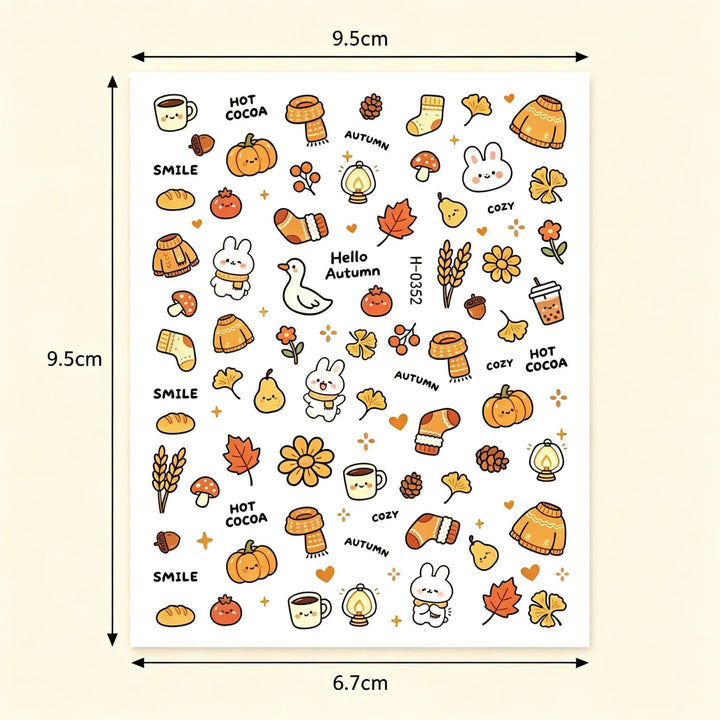 Autumn-Themed Nail Art Stickers