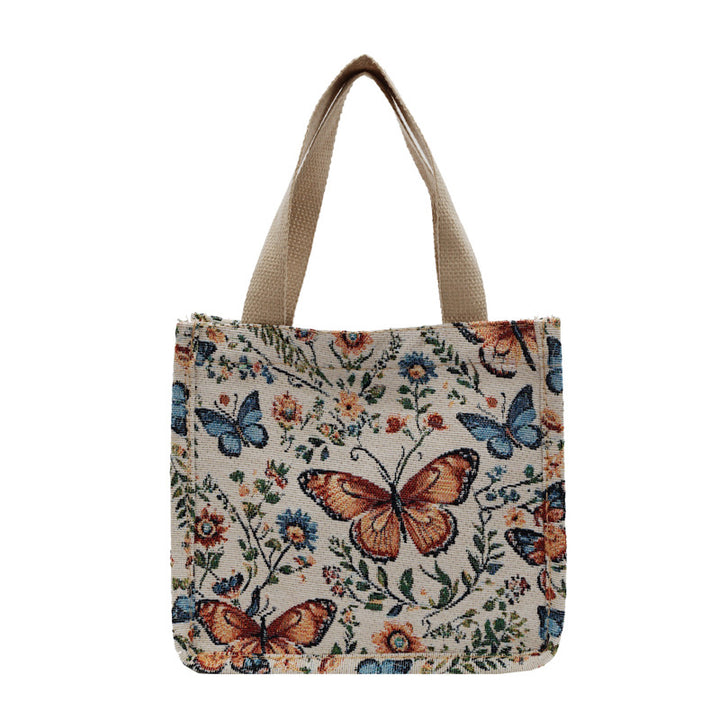Floral Patterned Fabric Tote Bag