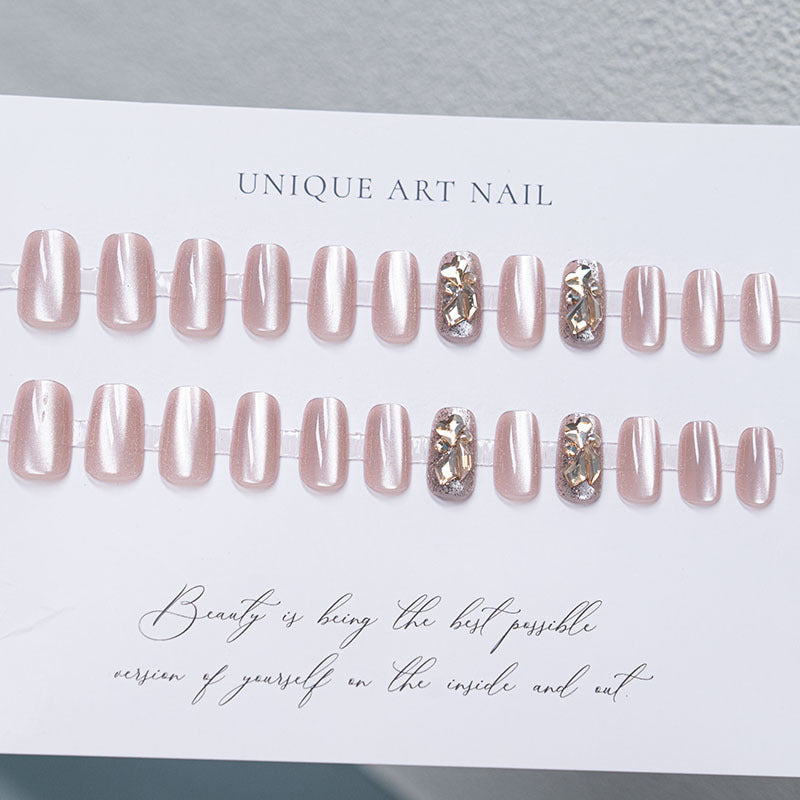 Elegant Rhinestone-Embellished Press-On Nails