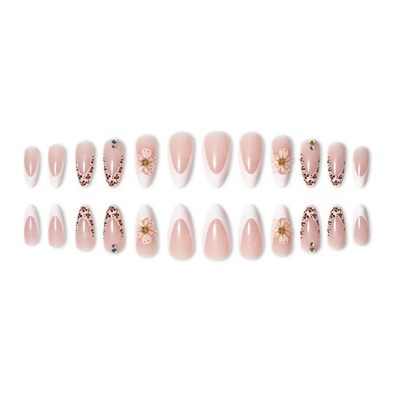 Elegant Floral-Accent Press-On Nails Kalsten