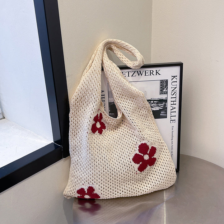 Bohemian Floral Crochet Tote Bag