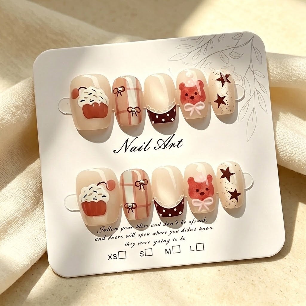 Whimsical Cupcake-Themed Press-On Nails