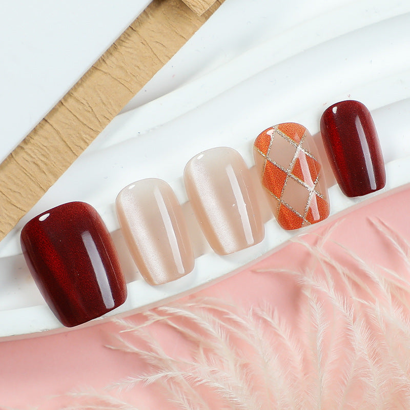 Elegant Glitter-Accent Press-On Nail Set