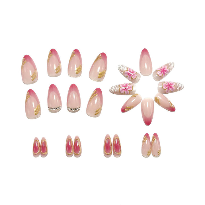 Artificial nails with floral and glamorous accents Kalsten