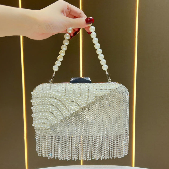 Pearl-Embellished Evening Handbag