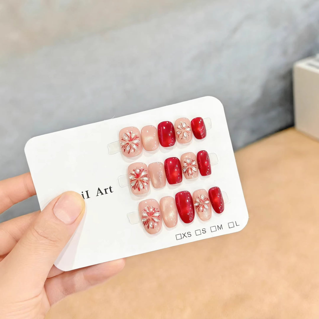 Floral Press-On Nail Art Set Kalsten