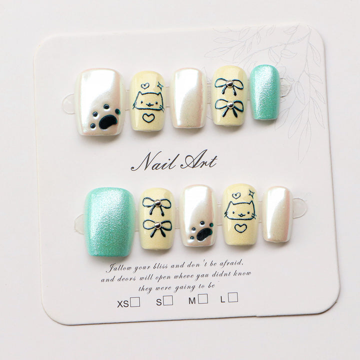 Cute Cartoon Themed Press-On Nail Art