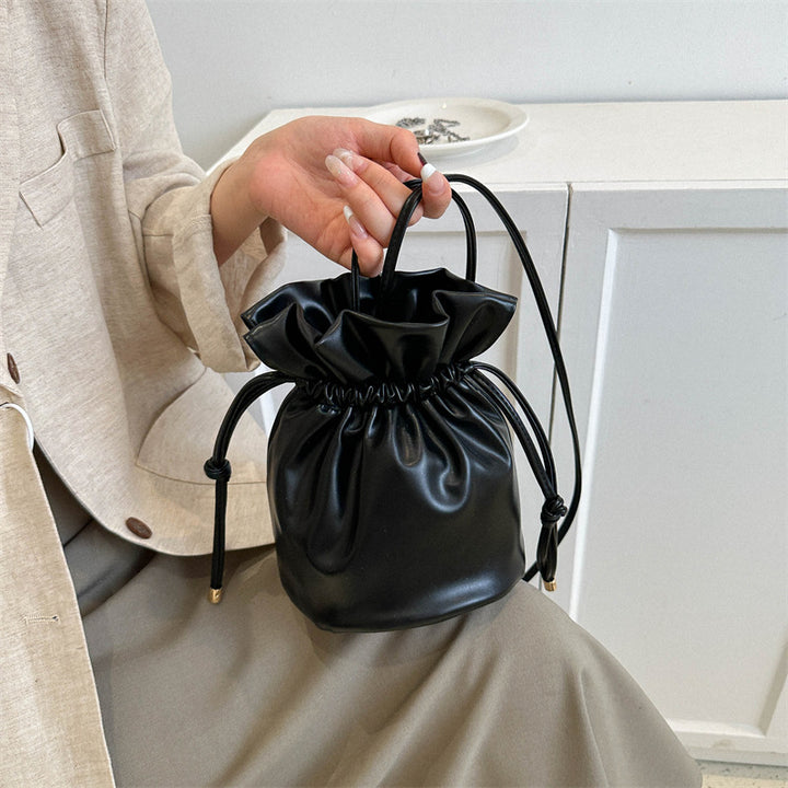 Fashionable Drawstring Bucket Bag