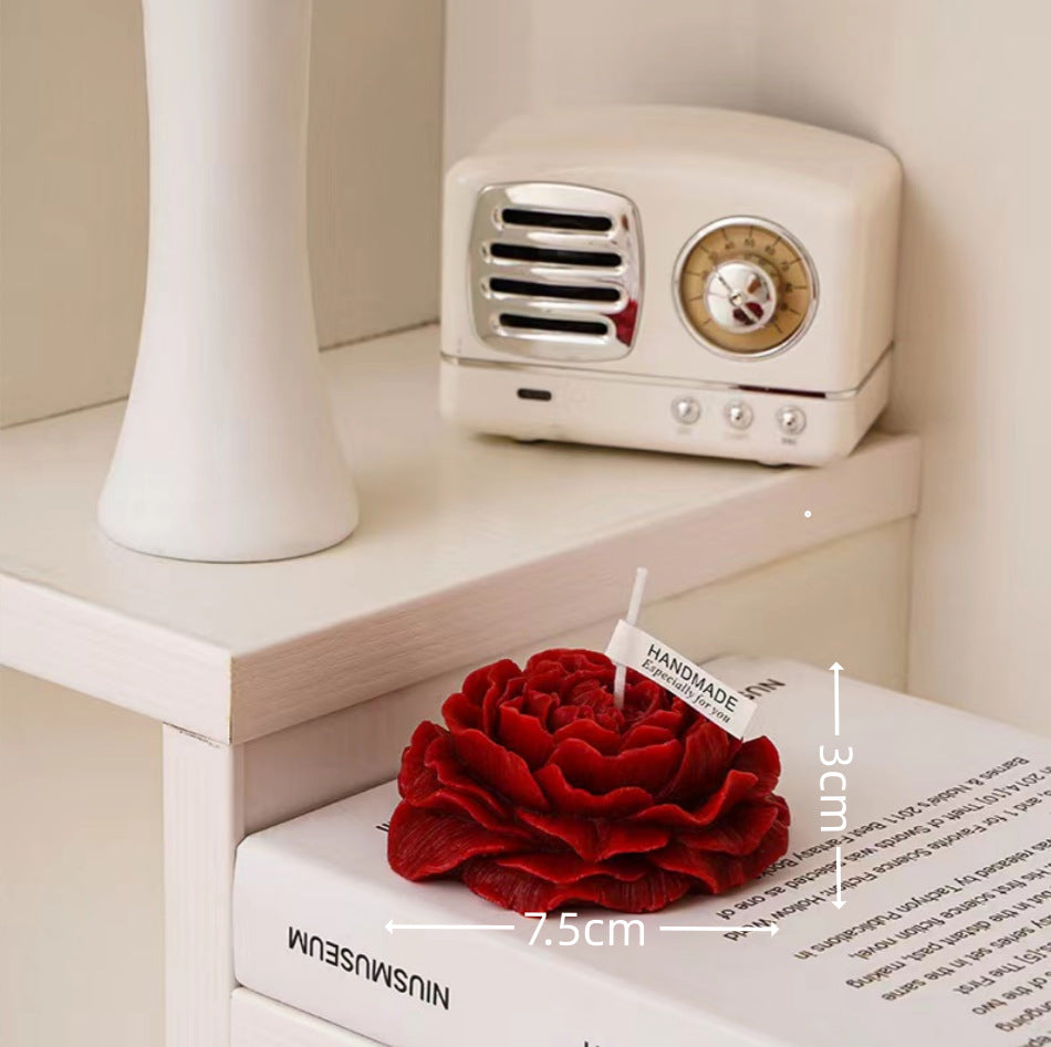 Hand-Poured Rose-Shaped Decorative Soy Tabletop Candle Centerpiece