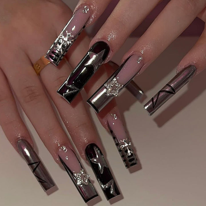 Glamorous Metallic Press-On Nails