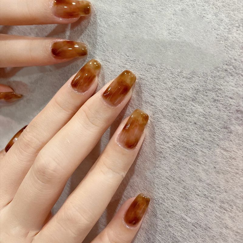 Elegant Glossy Square Press-On Nails Kalsten