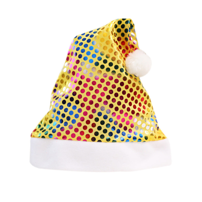Glittering Christmas hat with plush trim