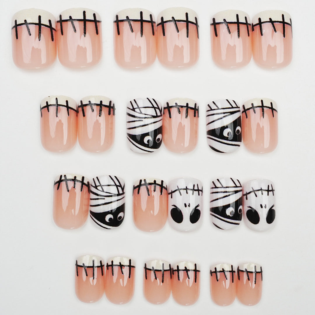 Halloween-Themed Decorative Press-On Nail Art