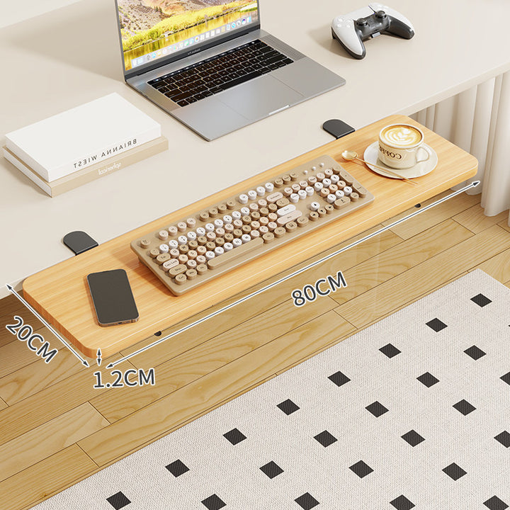 Clamp-On Foldable Bamboo Side Tray Table for Desk and Sofa