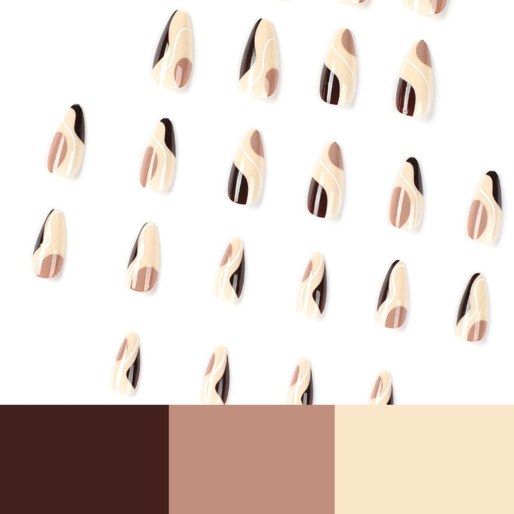 Artificial nail extensions in elegant wave design Kalsten