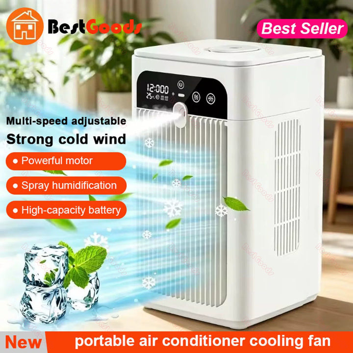 Unisex one-size portable evaporative cooling tower with spray humidifier high-performance battery and multi-stage motor Kalsten