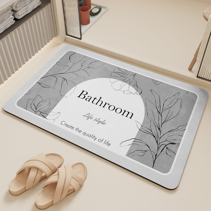 Elegant Floral Design Bathroom Mat Kalsten
