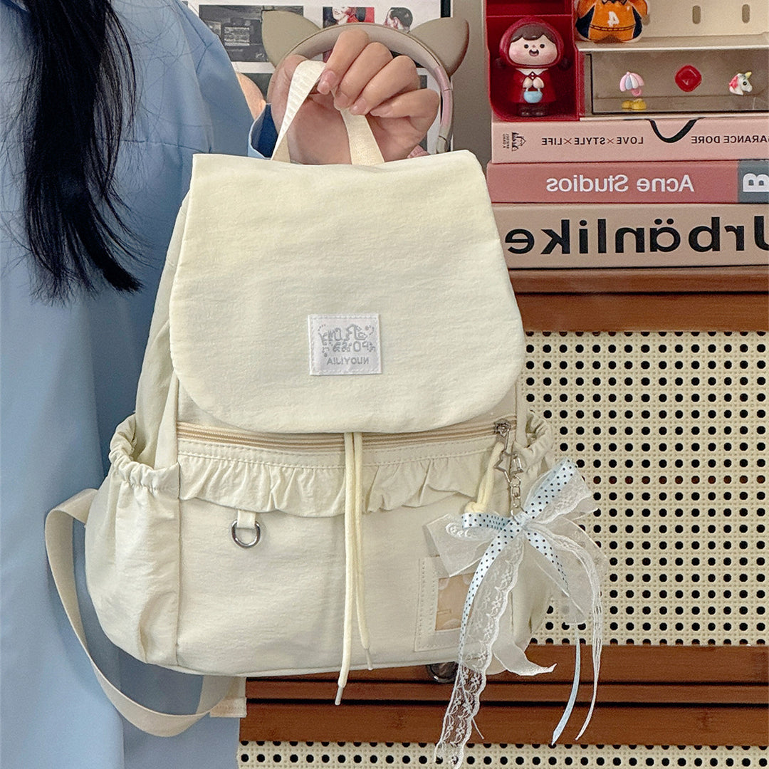 Stylish Ruffled Design Back-to-School Backpack Kalsten