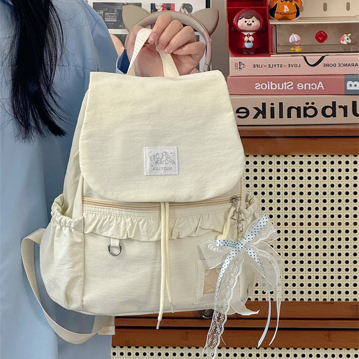 Stylish Ruffled Design Back-to-School Backpack Kalsten