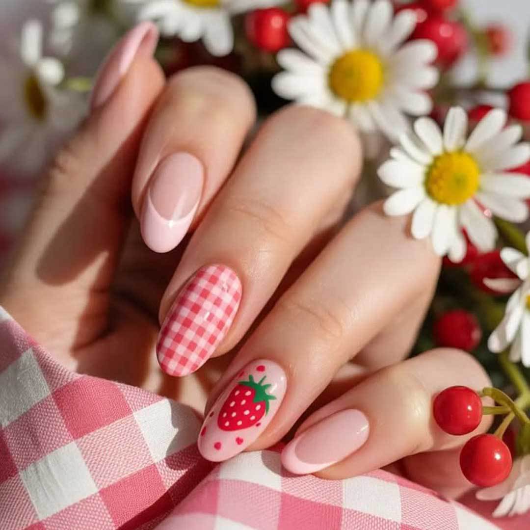 Strawberry-Themed Nail Art Kit